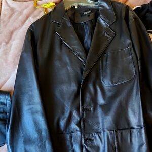 Men leather jacket large tall